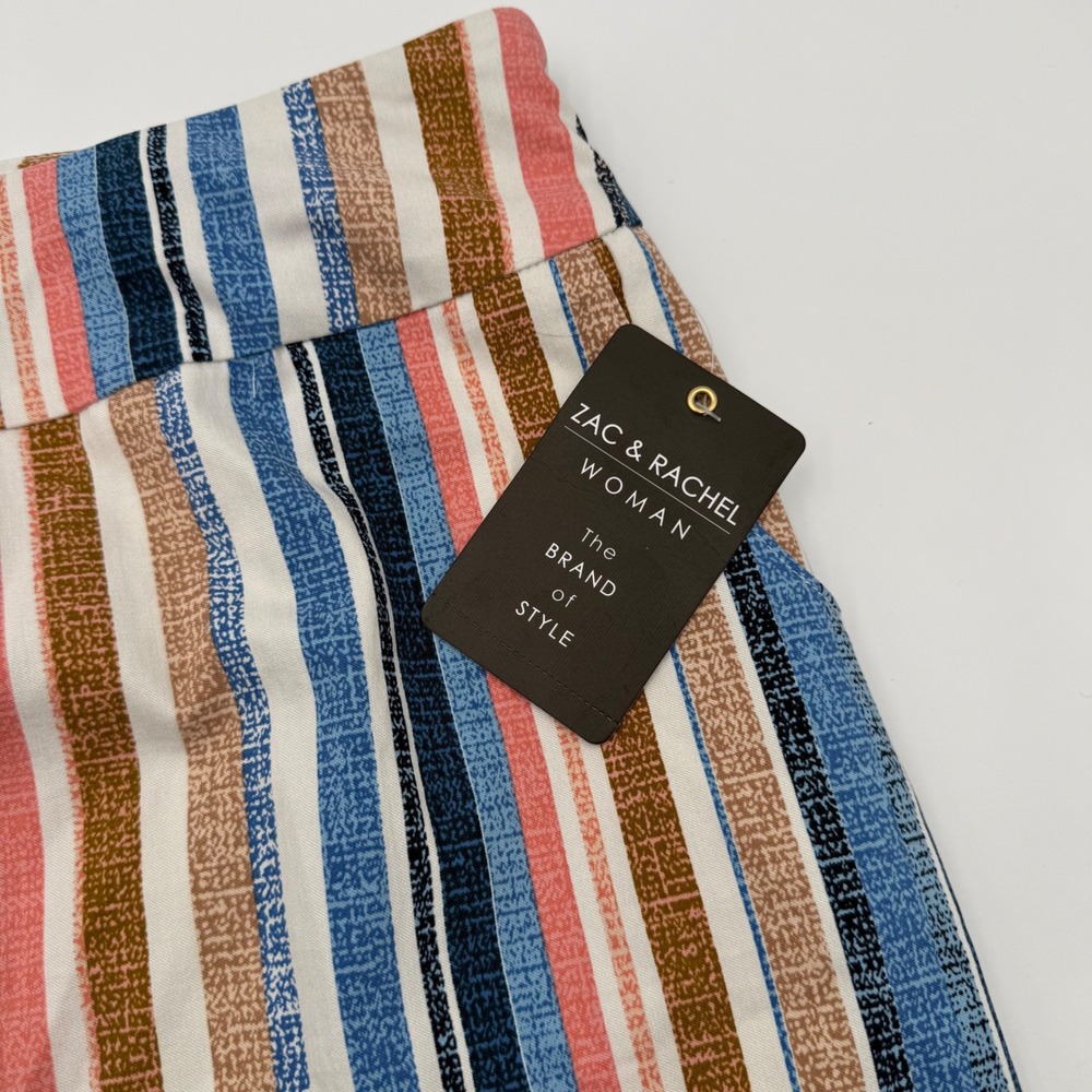 Zac & Rachel New Millennium Skort 16W NWT Striped Pull On Coconut Milk Riviera - Picture 2 of 10